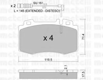 Комплект тормозных колодок, дисковый тормоз METELLI купить