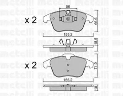 Комплект тормозных колодок, дисковый тормоз METELLI купить