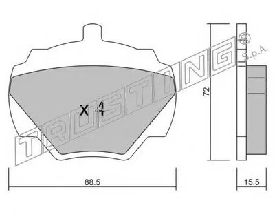 Комплект тормозных колодок, дисковый тормоз TRUSTING купить