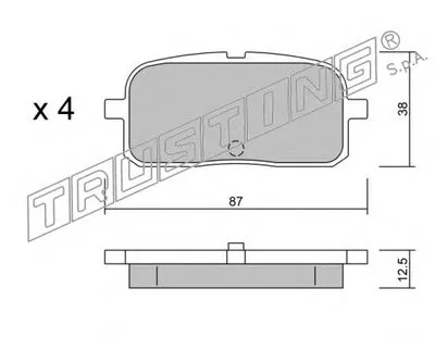 Комплект тормозных колодок, дисковый тормоз TRUSTING купить