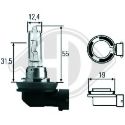 Лампа накаливания, фара дальнего света; Лампа накаливания, основная фара; Лампа накаливания; Лампа накаливания, основная фара DIEDERICHS купить