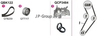 Водяной насос + комплект зубчатого ремня QH JP GROUP купить