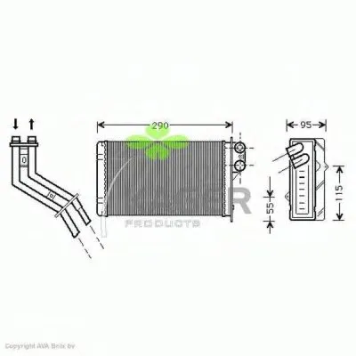 Теплообменник, отопление салона KAGER купить