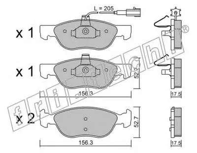 Комплект тормозных колодок, дисковый тормоз fri.tech. купить