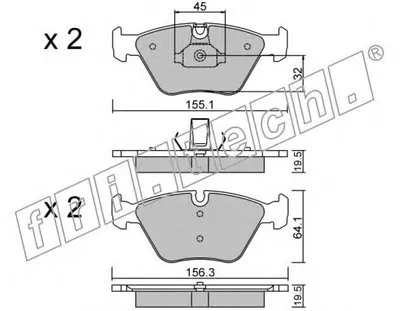 Комплект тормозных колодок, дисковый тормоз fri.tech. купить