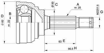 Шарнирный комплект, приводной вал SPIN OPEN PARTS купить
