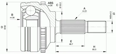 Шарнирный комплект, приводной вал SPIN OPEN PARTS купить