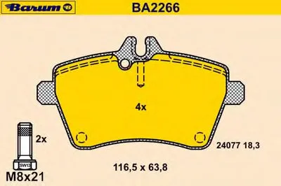 Комплект тормозных колодок, дисковый тормоз BARUM купить