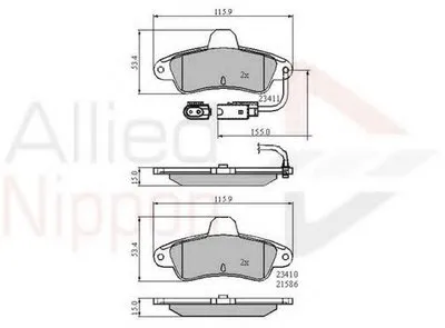 Комплект тормозных колодок, дисковый тормоз ANL Braking COMLINE купить