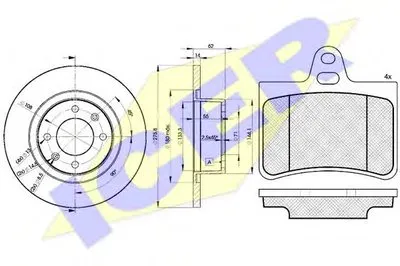 Комплект тормозов, дисковый тормозной механизм ICER купить