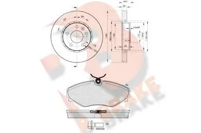 Комплект тормозов, дисковый тормозной механизм R BRAKE купить