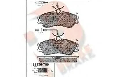 Комплект тормозных колодок, дисковый тормоз R BRAKE купить