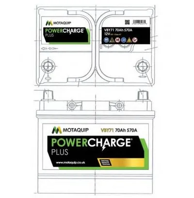Стартерная аккумуляторная батарея Powercharge Plus MOTAQUIP купить