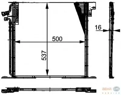 Конденсатор, кондиционер BEHR HELLA SERVICE HELLA купить