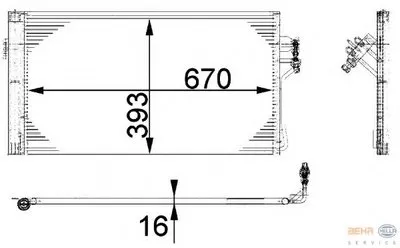 Конденсатор, кондиционер BEHR HELLA SERVICE HELLA купить