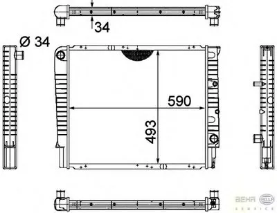 Радиатор, охлаждение двигателя BEHR HELLA SERVICE HELLA купить