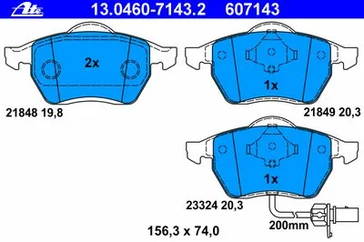Комплект тормозных колодок, дисковый тормоз ATE купить
