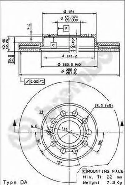 Тормозной диск COATED DISC LINE BREMBO купить
