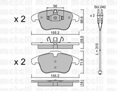 Комплект тормозных колодок, дисковый тормоз METELLI купить