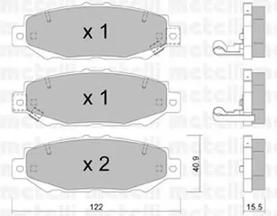 Комплект тормозных колодок, дисковый тормоз METELLI купить