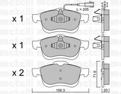 Комплект тормозных колодок, дисковый тормоз METELLI купить