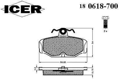 Комплект тормозных колодок, дисковый тормоз ICER купить