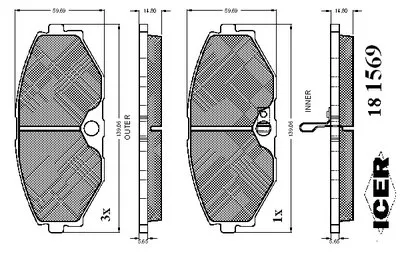 Комплект тормозных колодок, дисковый тормоз ICER купить