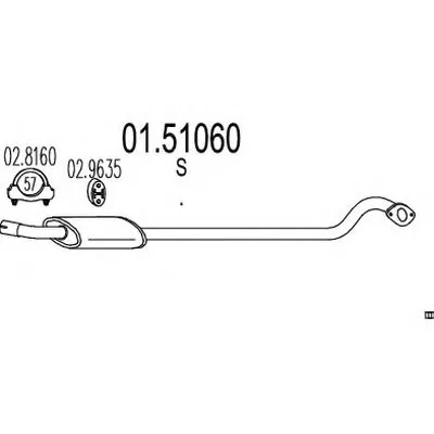 Средний глушитель выхлопных газов MTS купить