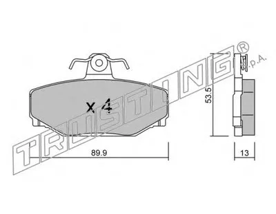 Комплект тормозных колодок, дисковый тормоз TRUSTING купить