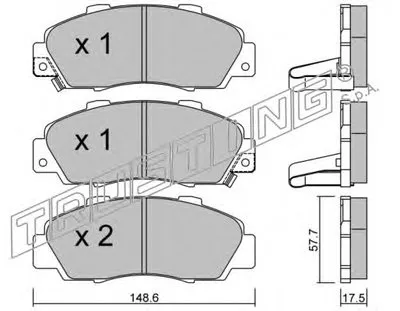 Комплект тормозных колодок, дисковый тормоз TRUSTING купить