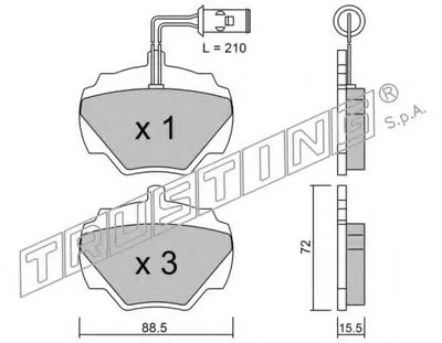 Комплект тормозных колодок, дисковый тормоз TRUSTING купить