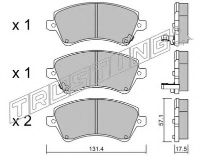 Комплект тормозных колодок, дисковый тормоз TRUSTING купить