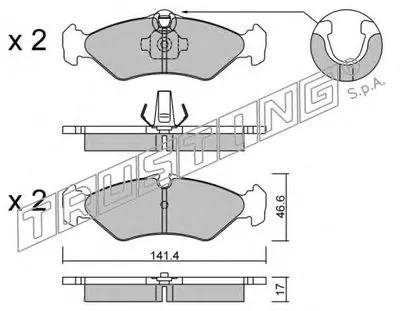 Комплект тормозных колодок, дисковый тормоз TRUSTING купить