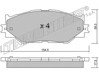 Комплект тормозных колодок, дисковый тормоз TRUSTING купить