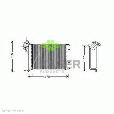 Теплообменник, отопление салона KAGER купить