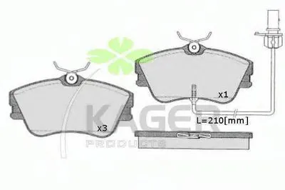 Комплект тормозных колодок, дисковый тормоз KAGER купить