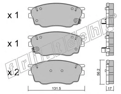 Комплект тормозных колодок, дисковый тормоз fri.tech. купить