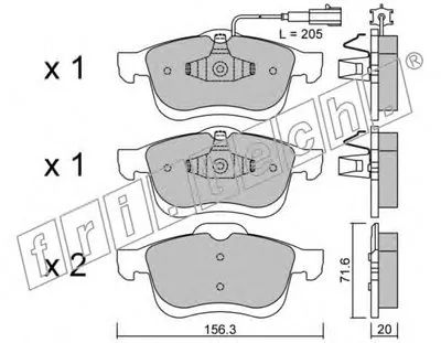 Комплект тормозных колодок, дисковый тормоз fri.tech. купить