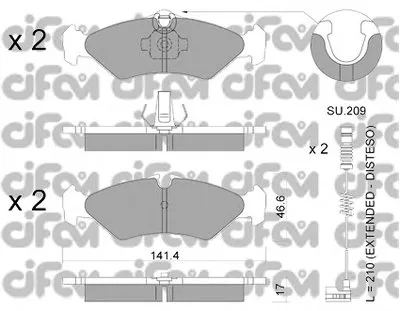 Комплект тормозных колодок, дисковый тормоз CIFAM купить