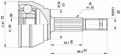 Шарнирный комплект, приводной вал SPIN OPEN PARTS купить