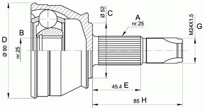 Шарнирный комплект, приводной вал SPIN OPEN PARTS купить