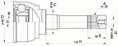 Шарнирный комплект, приводной вал SPIN OPEN PARTS купить