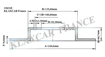 Тормозной диск KLAXCAR FRANCE купить