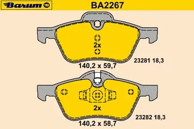 Комплект тормозных колодок, дисковый тормоз BARUM купить