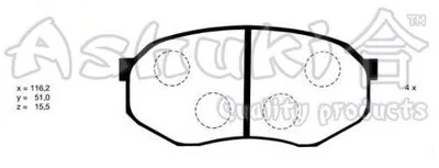Комплект тормозных колодок, дисковый тормоз ASHUKI купить