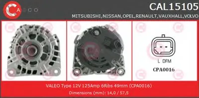 Генератор GENUINE SERIES CASCO купить