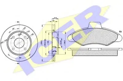 Комплект тормозов, дисковый тормозной механизм ICER купить