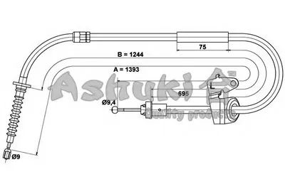 Трос, стояночная тормозная система ASHUKI купить