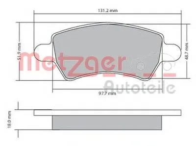 Комплект тормозных колодок, дисковый тормоз METZGER купить