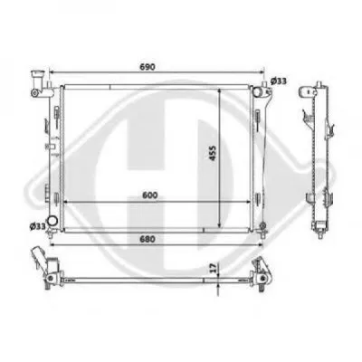 Радиатор, охлаждение двигателя DIEDERICHS купить
